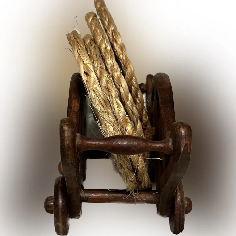 🔴Vintage Wood Carved Cart Coasters 1970’s Tableware Accent Decor